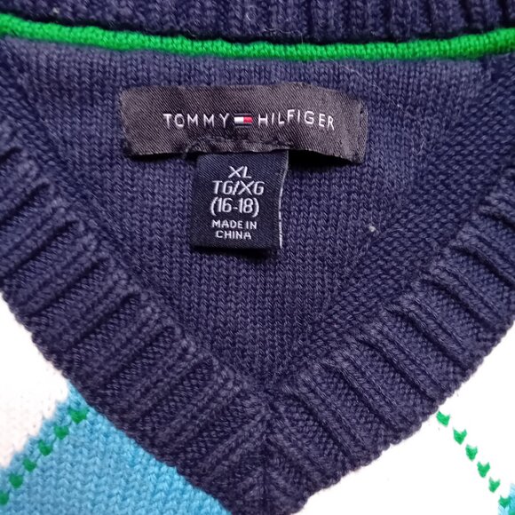 Tommy Hilfiger Argyle Sweater Vest Cotton - Picture 5 of 6